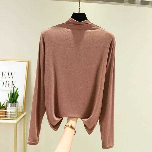 modal half turtleneck t shirt womens spring and autumn long sleeve inner wear, White
modal half turtleneck t shirt womens spring and autumn long sleeve inner wear, White