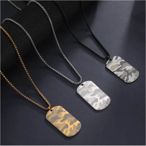 camouflage military pendant necklace for men stainless steel hip hop jewelry box chain dog tag man necklaces fashion gift, Silver
camouflage military pendant necklace for men stainless steel hip hop jewelry box chain dog tag man necklaces fashion gift, Silver