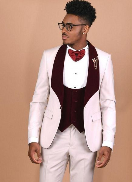 brand new white men wedding dress burgundy velvet lapel slim fit groom tuxedos popular dinner/darty dress 3 piece suit jacket pants tie vest, Black;gray
brand new white men wedding dress burgundy velvet lapel slim fit groom tuxedos popular dinner/darty dress 3 piece suit jacket pants tie vest, Black;gray