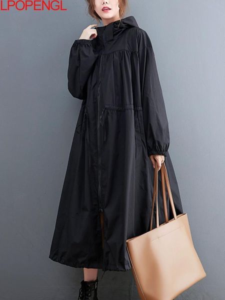women's trench coats windbreaker autumn oversized black casual british style fashion hooded midlength 230331, Tan;black
women's trench coats windbreaker autumn oversized black casual british style fashion hooded midlength 230331, Tan;black