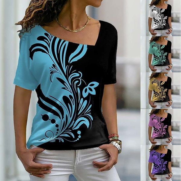 women's t shirt 2023summer abstract cool printed short sleeves v neck female casual pullover fashion elegant t shirts design 230428, White
women's t shirt 2023summer abstract cool printed short sleeves v neck female casual pullover fashion elegant t shirts design 230428, White