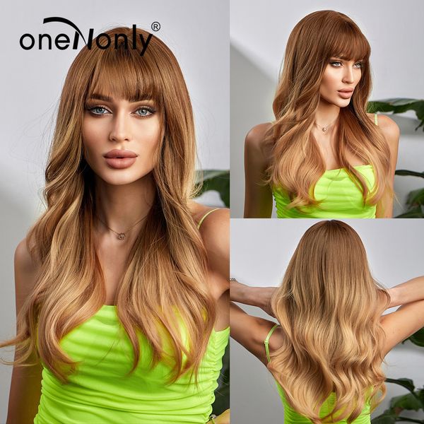 good quality synthetic wigs long body wave gold and brown wig daily natural wigs for women heat resistant hairfactory direct, Black
good quality synthetic wigs long body wave gold and brown wig daily natural wigs for women heat resistant hairfactory direct, Black