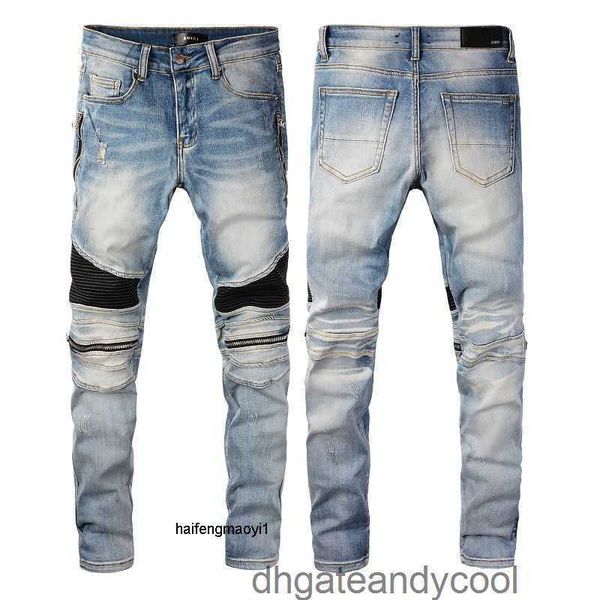 splice amirs denim jeans designer pants man new high street fashion zipper jeans men's youth made old punk style slim fit feet pants 26, Blue
splice amirs denim jeans designer pants man new high street fashion zipper jeans men's youth made old punk style slim fit feet pants 26, Blue