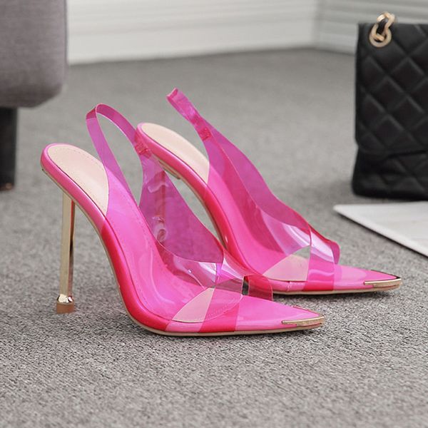 fashion slingback sandals women pointed toe metal high heels pvc transparent pumps sandals women summer shoes wsh4802, Black
fashion slingback sandals women pointed toe metal high heels pvc transparent pumps sandals women summer shoes wsh4802, Black