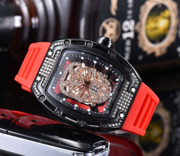 luxury brand male designer diamond surface quartz watch hollow glass back skull stainless steel case rubber watch, Slivery;black
luxury brand male designer diamond surface quartz watch hollow glass back skull stainless steel case rubber watch, Slivery;black