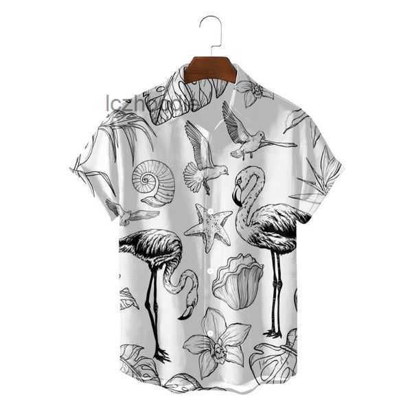 men's casual shirts summer trend loose flamingo hawaiian 2023 fashion brand streetwear versatile 3d male short sleeve blouses t 17 41eh, White;black
men's casual shirts summer trend loose flamingo hawaiian 2023 fashion brand streetwear versatile 3d male short sleeve blouses t 17 41eh, White;black
