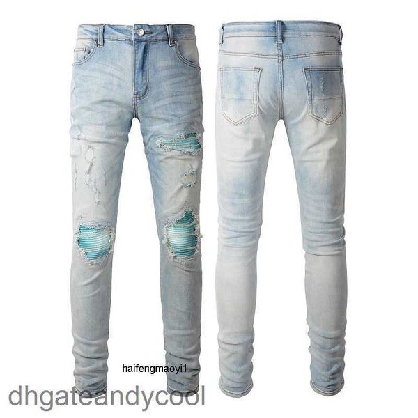 pant blue amirs pants light men's jeans brand high street designer perforated mens jean patch slim elastic tight denim leggings e9kj
pant blue amirs pants light men's jeans brand high street designer perforated mens jean patch slim elastic tight denim leggings e9kj