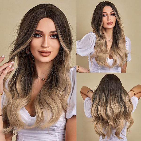 long wavy womens wigs omber brown blonde wig natural daily synthetic wigs heat resistant fiber hairfactory direct, Black
long wavy womens wigs omber brown blonde wig natural daily synthetic wigs heat resistant fiber hairfactory direct, Black