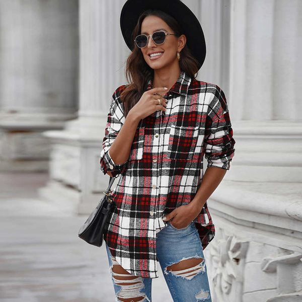 medium length casual plaid jacket women's loose cardigan lapel shirt fashion formal, Black;brown
medium length casual plaid jacket women's loose cardigan lapel shirt fashion formal, Black;brown