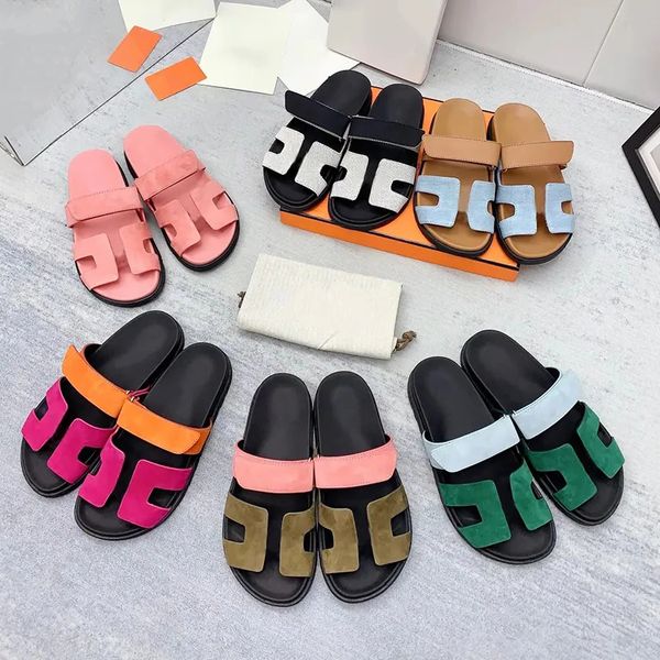 women men slippers summer flat mules chypre slides real leather classic fashion beach designer sliders with box, Black
women men slippers summer flat mules chypre slides real leather classic fashion beach designer sliders with box, Black