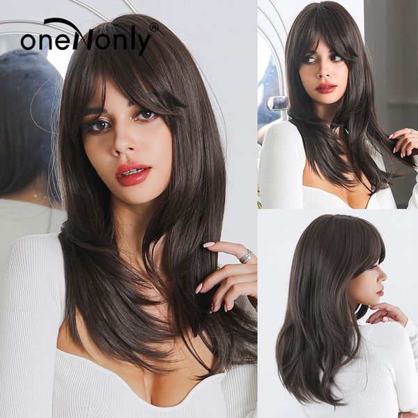 onenonly synthetic wig dark brown wig womens wigs natural long straight hair heat resistant fiberfactory direct, Black
onenonly synthetic wig dark brown wig womens wigs natural long straight hair heat resistant fiberfactory direct, Black