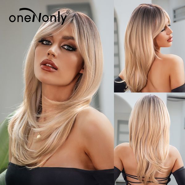 onenonly synthetic wig brown omber blonde wig womens wigs natural long stright hair heat resistant fiberfactory direct, Black
onenonly synthetic wig brown omber blonde wig womens wigs natural long stright hair heat resistant fiberfactory direct, Black