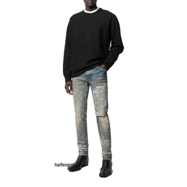 slim amirs wang yibo's jeans same fashion brand fit cashew blossom single side for holed men and women in summer, Blue
slim amirs wang yibo's jeans same fashion brand fit cashew blossom single side for holed men and women in summer, Blue