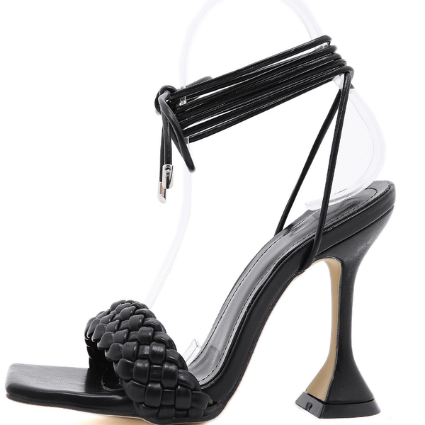 women sandals square toe ankle lace-up ladies sandales leather weave design high heels sandals for women summer shoes wsh3973, Black
women sandals square toe ankle lace-up ladies sandales leather weave design high heels sandals for women summer shoes wsh3973, Black
