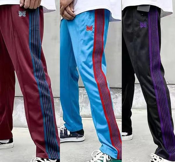 men's trousers needles 3 colors fashion sweatpants butterfly embroidered side stripe women long pants drawstring pants a3, Black
men's trousers needles 3 colors fashion sweatpants butterfly embroidered side stripe women long pants drawstring pants a3, Black