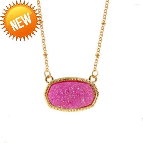 pendant necklaces resin oval druzy necklace gold color chain drusy hexagon style luxury designer brand fashion jewelry for women, Silver
pendant necklaces resin oval druzy necklace gold color chain drusy hexagon style luxury designer brand fashion jewelry for women, Silver