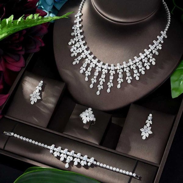 link, chain luxury fashion leaf wedding 4 pcs sets zirconia women wedding jewelry accessories sets, Black
link, chain luxury fashion leaf wedding 4 pcs sets zirconia women wedding jewelry accessories sets, Black