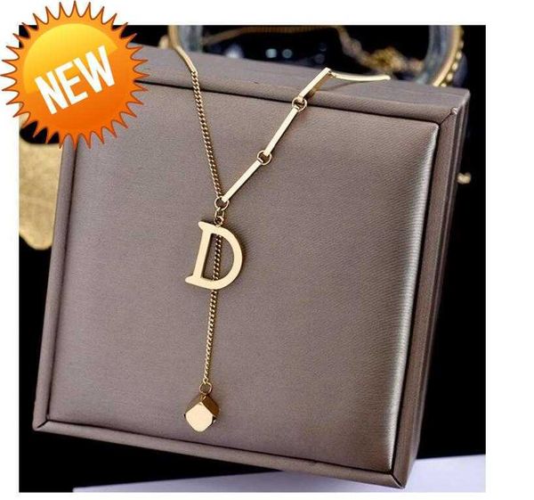 2022 new 26 intial letter d stainless steel pendant necklace for women gold color chain fashion jewelry gift, Silver
2022 new 26 intial letter d stainless steel pendant necklace for women gold color chain fashion jewelry gift, Silver