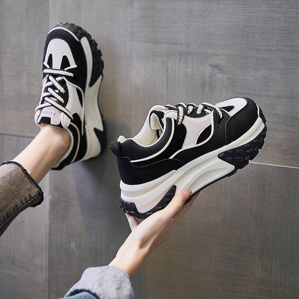 women platform sneakers skateboard shoes 2023 spring lightweight platform shoes round toe chunky lace up shoes female, Black
women platform sneakers skateboard shoes 2023 spring lightweight platform shoes round toe chunky lace up shoes female, Black