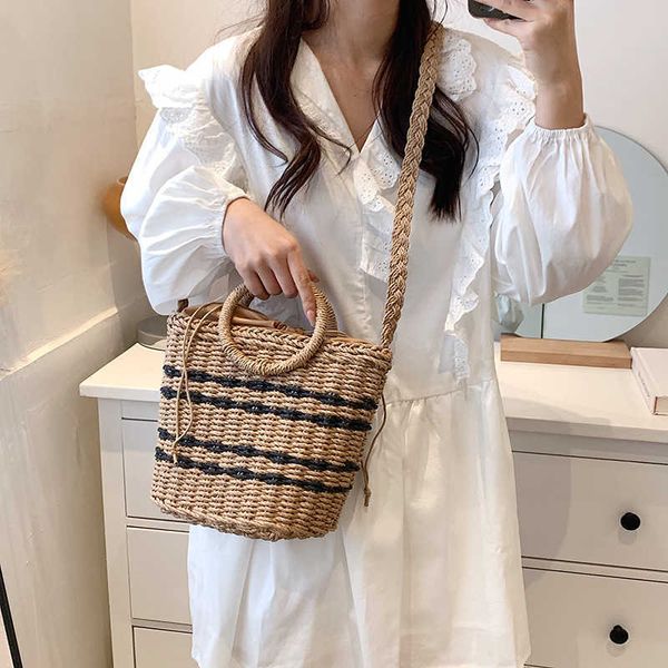 nxy summer handmade shoulder bags for women beach weaving ladies straw wrapped bucket handle handbags totes 230424
nxy summer handmade shoulder bags for women beach weaving ladies straw wrapped bucket handle handbags totes 230424