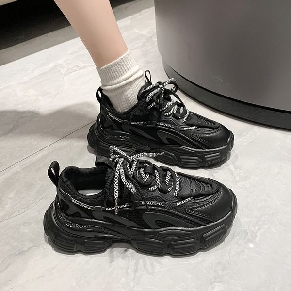 women shoes breathable lace up men platform sneakers chunky casual thick sport shoes couple footwear zapatillas, Black
women shoes breathable lace up men platform sneakers chunky casual thick sport shoes couple footwear zapatillas, Black