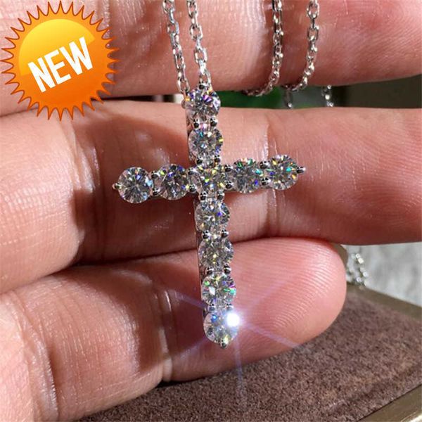 brand new luxury jewelry 925 sterling silver full round cut white z cz diamond cross pendant party popular women clavicle necklace gift
brand new luxury jewelry 925 sterling silver full round cut white z cz diamond cross pendant party popular women clavicle necklace gift