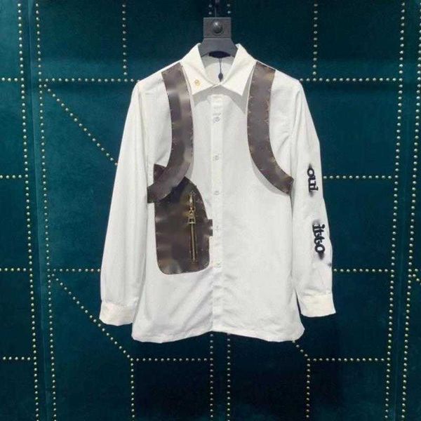 luxury clothing mens womens casual shirts designer shirt letter embroidery leather vest patchwork long sleeved shirt high version jacket, White;black
luxury clothing mens womens casual shirts designer shirt letter embroidery leather vest patchwork long sleeved shirt high version jacket, White;black