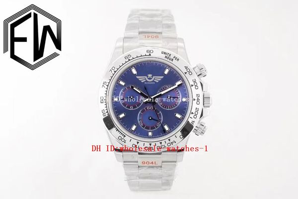 ewf workmanship watch th-12.4mm panda 40mm 116506 116509 blue dial sport watches sapphire chronograph eta 7750 automatic mechanical men', Slivery;brown