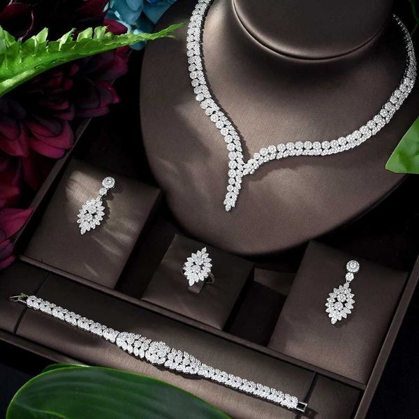 link, chain flower pendant wedding jewelry zirconia set costume dress accessory bridal 4pcs set for marry, Black
link, chain flower pendant wedding jewelry zirconia set costume dress accessory bridal 4pcs set for marry, Black