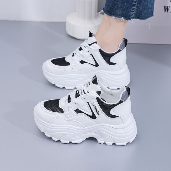 women flat shoes mesh breathable casual hidden heels chunky sneakers spring autumn female lace-up platform shoes, Black
women flat shoes mesh breathable casual hidden heels chunky sneakers spring autumn female lace-up platform shoes, Black