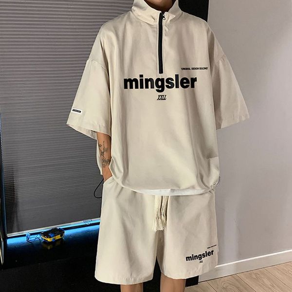 mens tracksuits gmiixder half zip sportswear summer suit highend short sleeved shirt shorts handsome letter running twopiece set 230428, Gray
mens tracksuits gmiixder half zip sportswear summer suit highend short sleeved shirt shorts handsome letter running twopiece set 230428, Gray