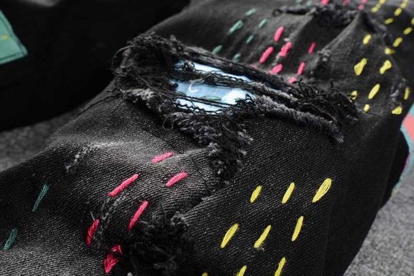 men's jeans designer fashion pants cool stylish leisure ripped brand high street trend young amirs craft hole patch color elastic slim, Blue
men's jeans designer fashion pants cool stylish leisure ripped brand high street trend young amirs craft hole patch color elastic slim, Blue