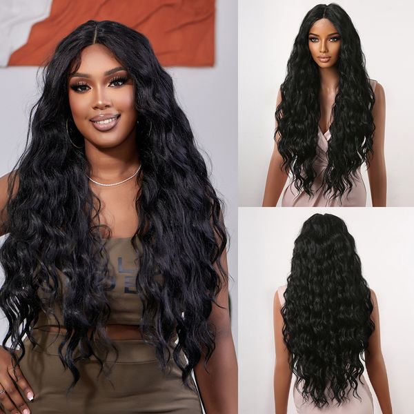 black long deep wave lace front wigs for black women loose water wave curly lace frontal synthetic wig brazilian african partyfa
black long deep wave lace front wigs for black women loose water wave curly lace frontal synthetic wig brazilian african partyfa