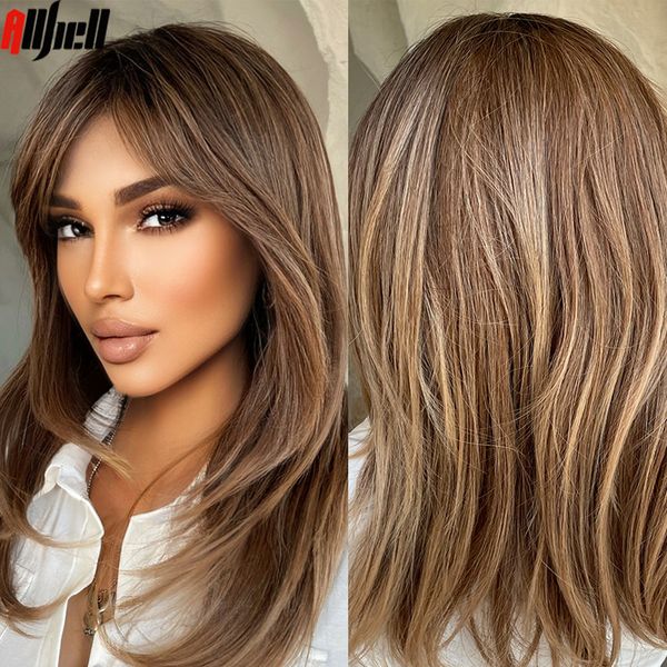 ombre brown layered synthetic wigs with bangs medium length straight daily wig for black women daily natural hair heat resistant
ombre brown layered synthetic wigs with bangs medium length straight daily wig for black women daily natural hair heat resistant