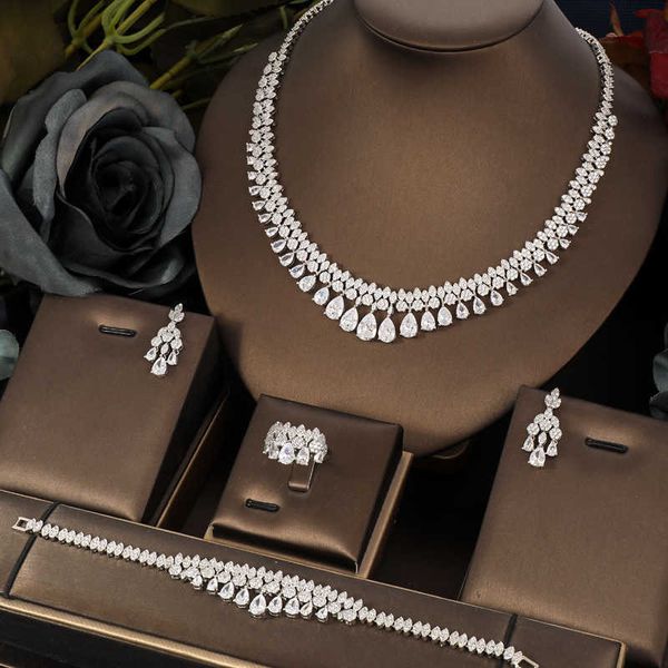 link, chain round cz crystal necklace and earrings luxury bridal party jewelry set for wedding women, Black
link, chain round cz crystal necklace and earrings luxury bridal party jewelry set for wedding women, Black