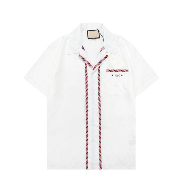 men's casual beach shirts men summer short sleeve silk bowling shirt man cardigan blouse fashion hawaii floral print luxury designer dr, White;black
men's casual beach shirts men summer short sleeve silk bowling shirt man cardigan blouse fashion hawaii floral print luxury designer dr, White;black