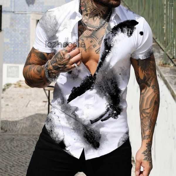 men's casual shirts spring summer fashion men single breasted lapel full print beach short sleeve vacation outdoor holiday shirt 5 b0x8, White;black
men's casual shirts spring summer fashion men single breasted lapel full print beach short sleeve vacation outdoor holiday shirt 5 b0x8, White;black