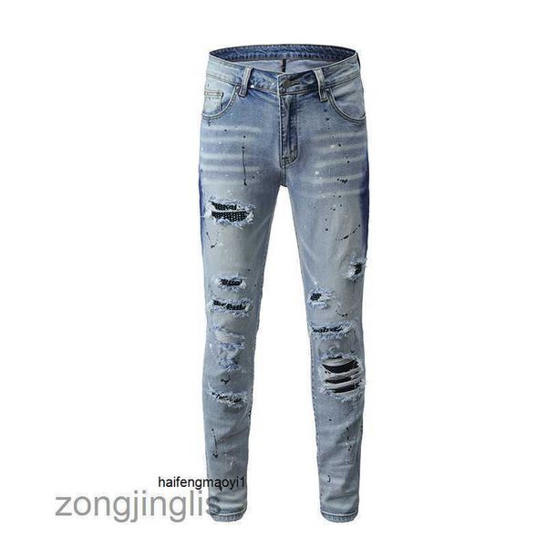 jeans fashion brand mens jeans designer jean single light blue pierced jeans men's amirs fitted stretch tight-fitting jeans street styl
jeans fashion brand mens jeans designer jean single light blue pierced jeans men's amirs fitted stretch tight-fitting jeans street styl