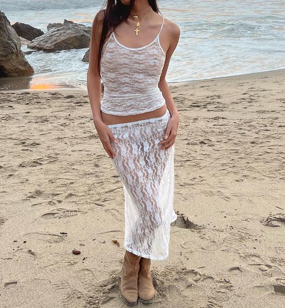 two piece dres y2k skirt sets suit 2pcs lace flower see through sleeveless camisole wrapped midi summer beach outfits 230428, White
two piece dres y2k skirt sets suit 2pcs lace flower see through sleeveless camisole wrapped midi summer beach outfits 230428, White