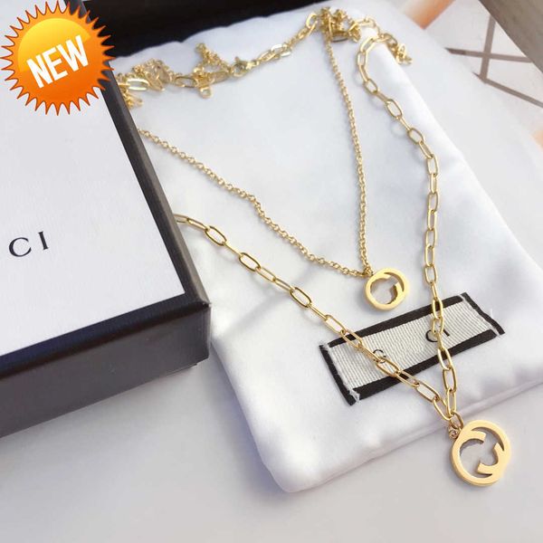 luxury 18k gold-plated necklaces designer women's necklace fashion jewelry senior circle letter necklace exquisite long chain brand, Silver
luxury 18k gold-plated necklaces designer women's necklace fashion jewelry senior circle letter necklace exquisite long chain brand, Silver