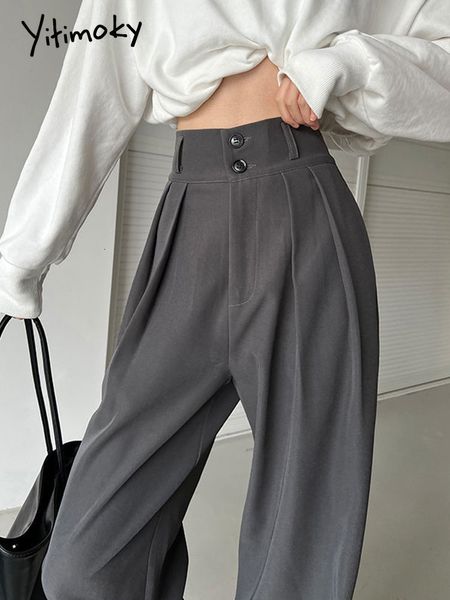 women's pants capris yitimoky woman high waisted 2 buttons pleated trousers baggies full length office ladies work black gray vintage b, Black;white
women's pants capris yitimoky woman high waisted 2 buttons pleated trousers baggies full length office ladies work black gray vintage b, Black;white