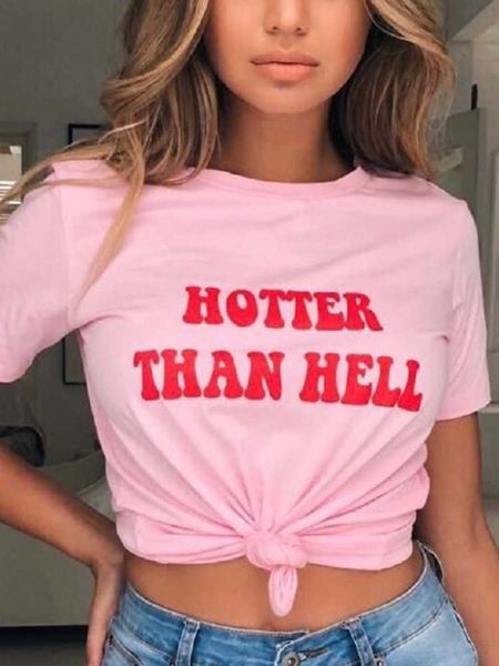 er than hell letter print t shirt women short sleeve o neck loose pink tshirt summer ladies women tee shirt clothes, White
er than hell letter print t shirt women short sleeve o neck loose pink tshirt summer ladies women tee shirt clothes, White