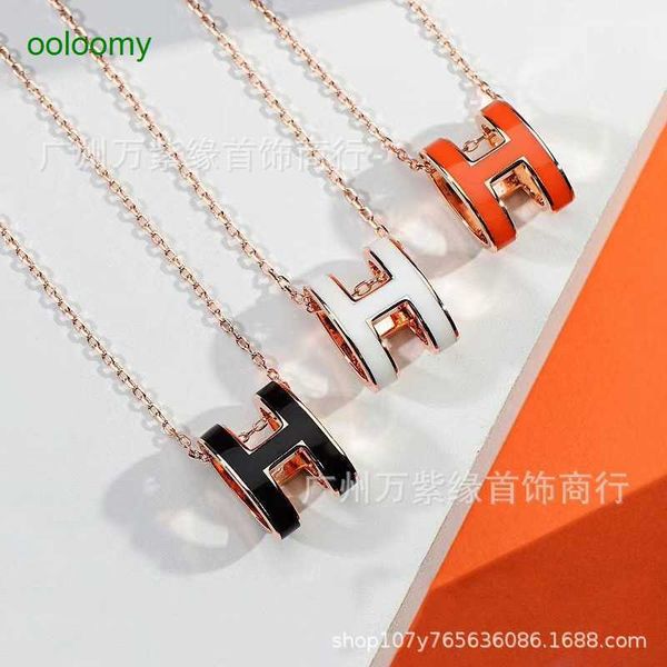 hemres designer necklace high version necklace female letter enamel pendant 18k gold titanium steel versatile collarbone chain circular, Black
hemres designer necklace high version necklace female letter enamel pendant 18k gold titanium steel versatile collarbone chain circular, Black
