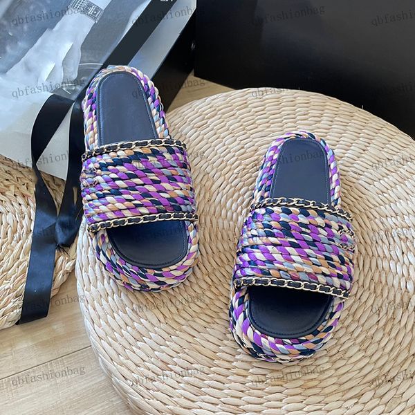 designer womens slippers platform sandals colorful woven chain hardware buckle slippers outdoor beach shoes casual shoes summer flats flip-f, Black
designer womens slippers platform sandals colorful woven chain hardware buckle slippers outdoor beach shoes casual shoes summer flats flip-f, Black