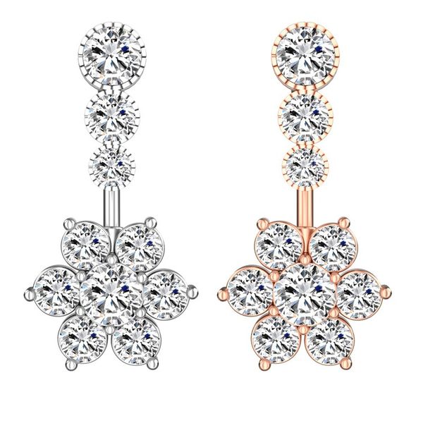 crystals flower belly button rings for women girl surgical steel cz navel ring set cute heart belly rings piercing body jewelry, Silver
crystals flower belly button rings for women girl surgical steel cz navel ring set cute heart belly rings piercing body jewelry, Silver