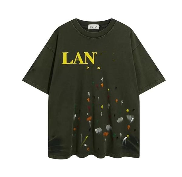 new womens men's t-shirts summer fashion brand lanvins speckled letter print casual short sleeve mens t-shirt, White;black
new womens men's t-shirts summer fashion brand lanvins speckled letter print casual short sleeve mens t-shirt, White;black