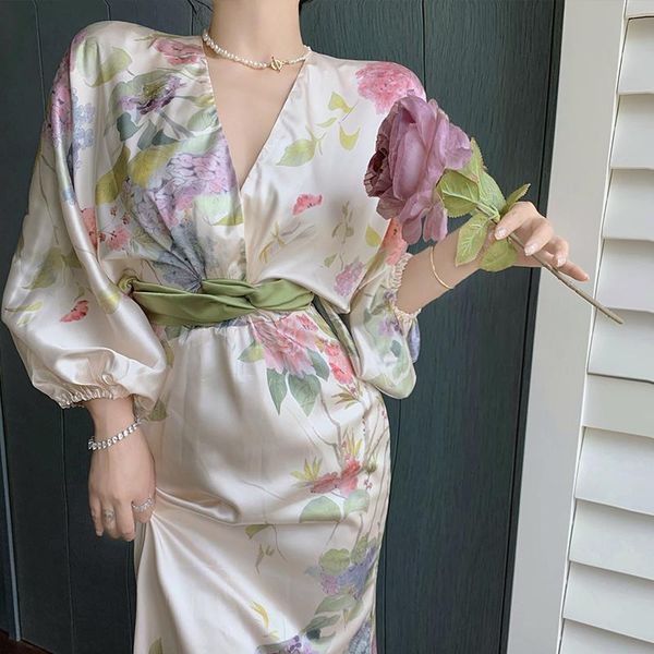 dresses printing midi bodycon dress elegant japan style vneck long half batwing sleeve sashes floral maxi dresses for women summer 2023, Black;gray
dresses printing midi bodycon dress elegant japan style vneck long half batwing sleeve sashes floral maxi dresses for women summer 2023, Black;gray
