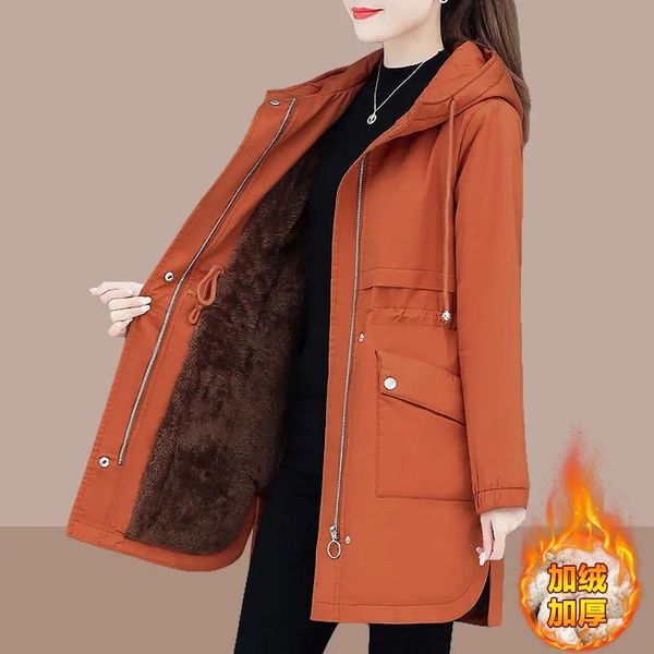 leather new2021 women parkas fashion coat elegant winter mid long cotton jacket plus velvet thickening hooded collar female snow outwear, Black
leather new2021 women parkas fashion coat elegant winter mid long cotton jacket plus velvet thickening hooded collar female snow outwear, Black