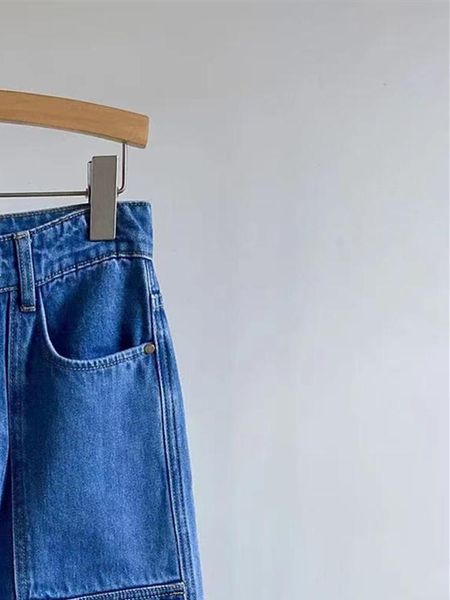 jeans spring summer 2022 women denim long trousers patch pocket straight casual female wide leg jeans, Blue
jeans spring summer 2022 women denim long trousers patch pocket straight casual female wide leg jeans, Blue
