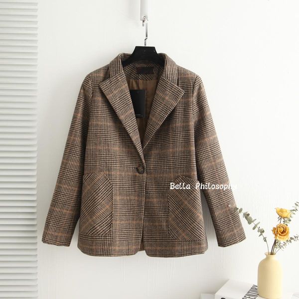 pants bella philosophy wonder 2021 spring autumn vintage women plaid suit woolen jacket slim casual wool blazer single breastered coat, White
pants bella philosophy wonder 2021 spring autumn vintage women plaid suit woolen jacket slim casual wool blazer single breastered coat, White